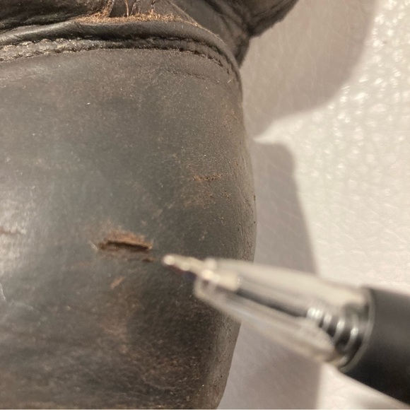 FRYE Sz 7.5 Engineer Style Vintage Chocolate  Brown Leather Buckles Moto Boots - Picture 12 of 12